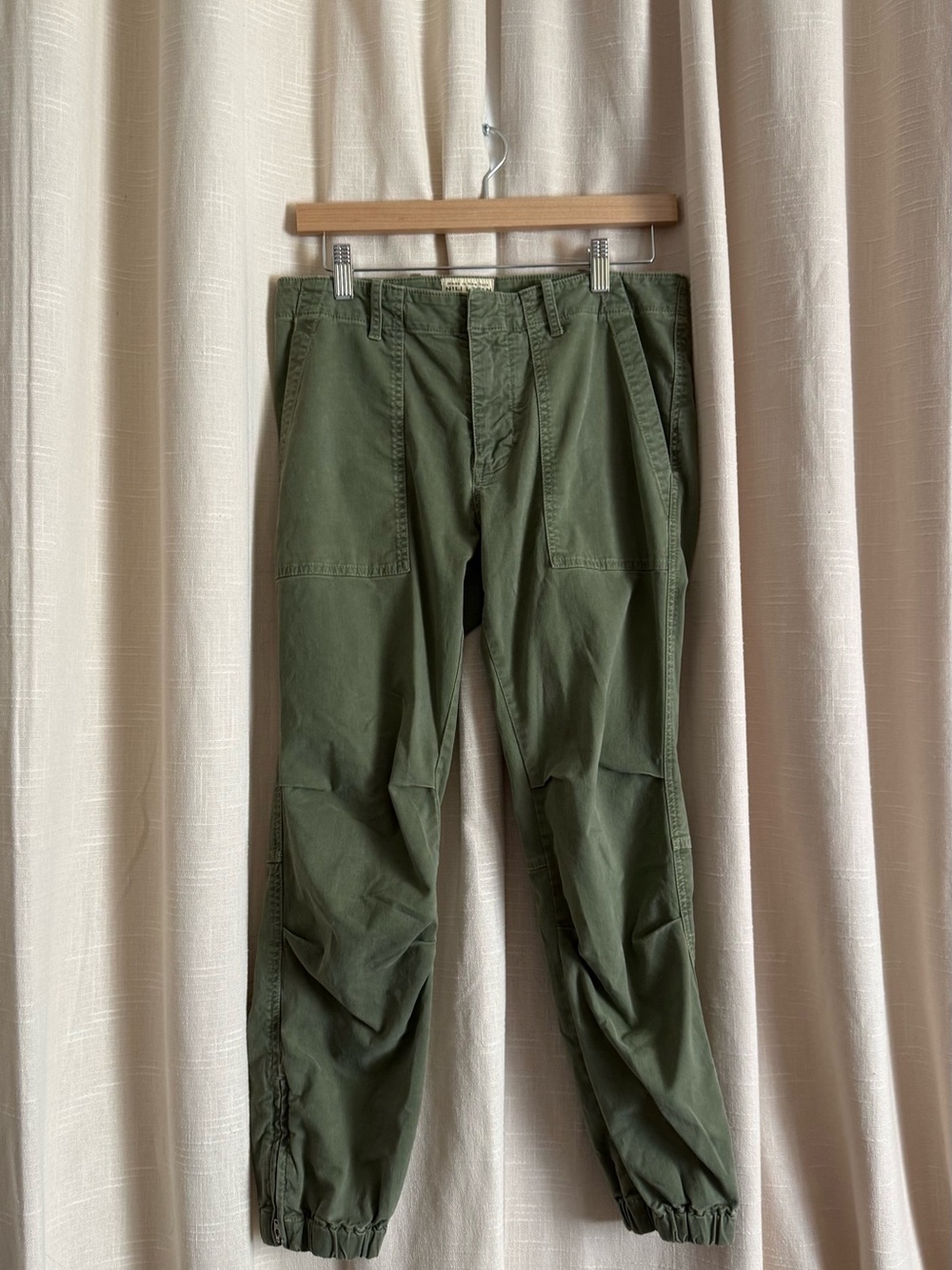 Nili Lotan Olive Green Cargo Tapered jogger Pants